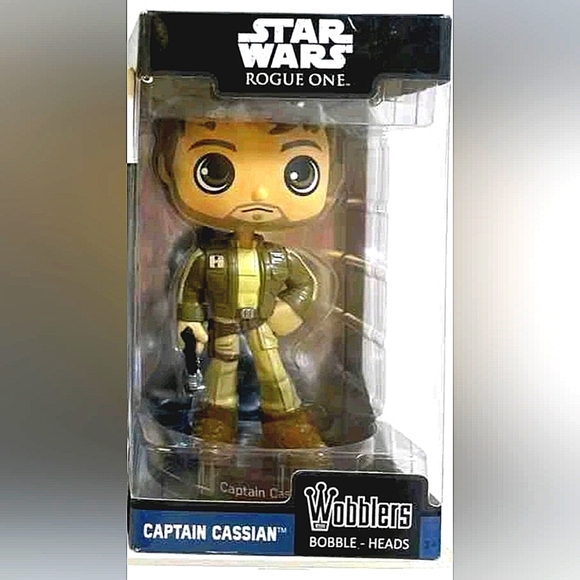 Star Wars Rogue One Captain Cassian Wobbler Bobble-Head - Olive and Tan - Picture 1 of 2